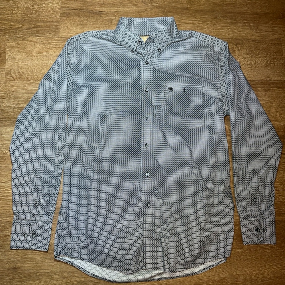 Wrangler Button Down Western Black Plaid Long Sleeve Shirt  Medium